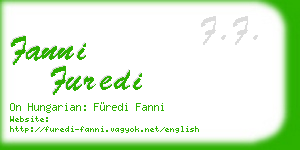 fanni furedi business card
